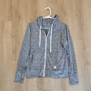 Vuori Halo Heathered Gray Zip-Up Hoodie Size Small